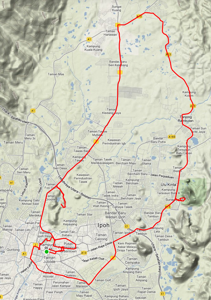 ipoh fun ride route